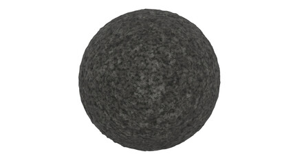 3D Render a black ball of yarn on a white background