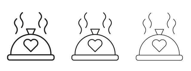 Wedding dinner icon concept. Editable stroke icon pack