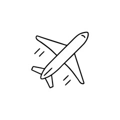 Simple Aviation Icon A Clean and Modern Line Art Representation of an Airplane in Flight for Travel and Transportation Concepts
