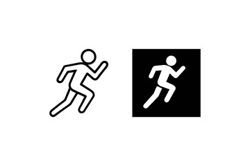 Stylized Runner Pictograms Depicting Movement and Activity Icons for Sports, Fitness, and Athleticism Using Minimalist and High Contrast Design