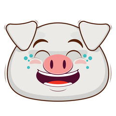 pig laughing face cartoon cute