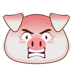 pig angry face cartoon cute