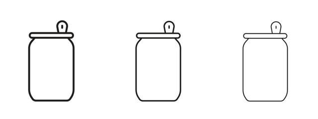 Soda can icon concept. Editable stroke icon pack