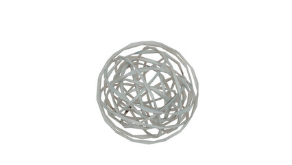 3D Render a white ball of yarn on a white surface