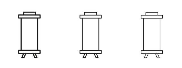 Roll up banners icon concept. Editable stroke icon pack