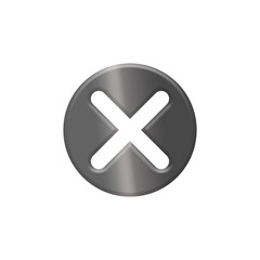 Metallic Cross Icon Silver Symbol PNG