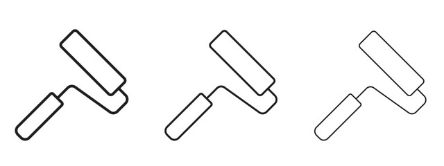 Paint roller icon concept. Editable stroke icon pack