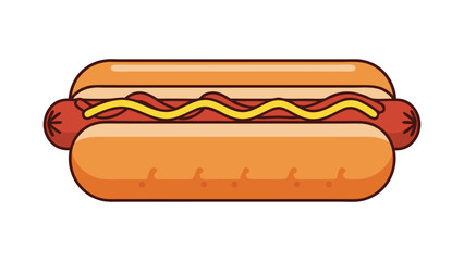 AdoClassic hot dog with mustard in a bun