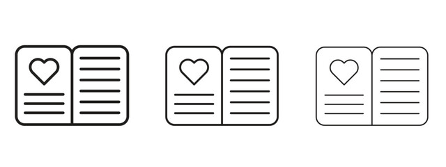 Guests book icon concept. Editable stroke icon pack