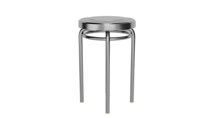 3D Render a small stool with a metal base and a metal top