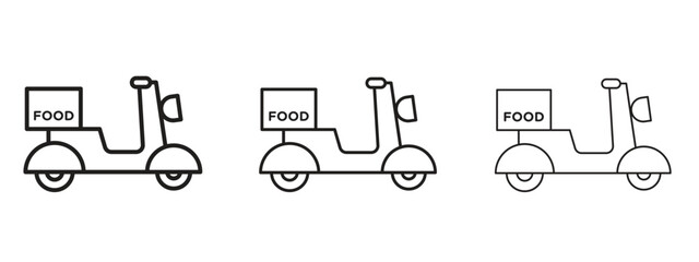 Food delivery icon concept. Editable stroke icon pack