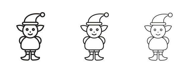 Elf icon concept. Editable stroke icon pack