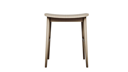 3D Render a stool with a wooden seat on a white background