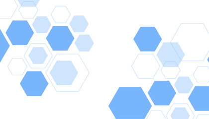 Abstract blue hexagon shape for frame illustration design