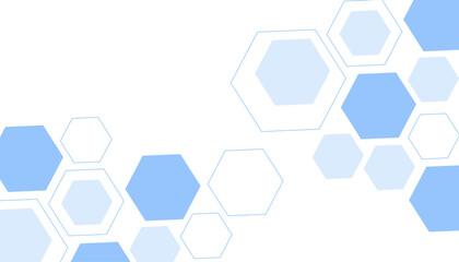 Abstract blue hexagon shape for frame illustration design