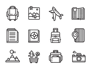 Travel Guidebook Line Art Tips For Safe Fun Travel