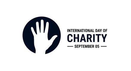 Obraz premium White Hand Silhouette in Dark Blue Circle for Charity Day