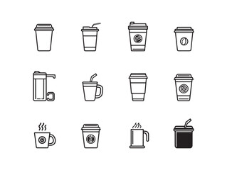 Travel Mug Line Art Clean Modern Stylish Sketch
