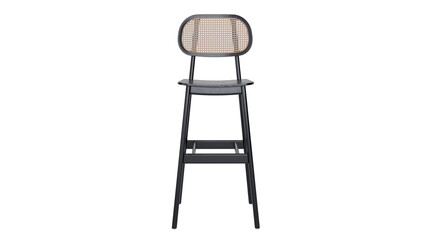 3D Render a black stool with a seat and back