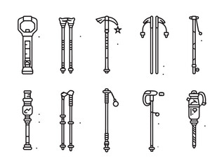 Trekking Pole Line Art Lightweight Durable Hiking Tool