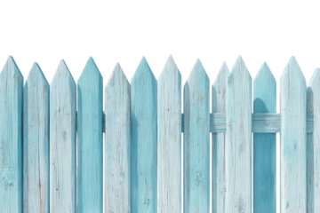 Light blue weathered wooden fence