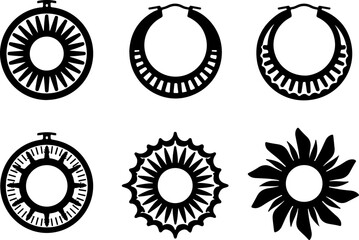 Abstract Hoop Earring Silhouettes Set"