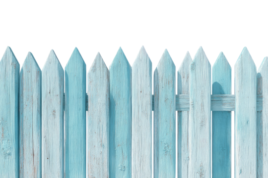 Light blue weathered wooden fence
