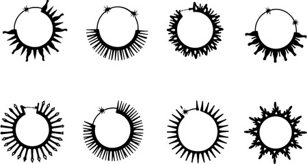 Fototapeta premium Abstract Hoop Earring Silhouettes Set