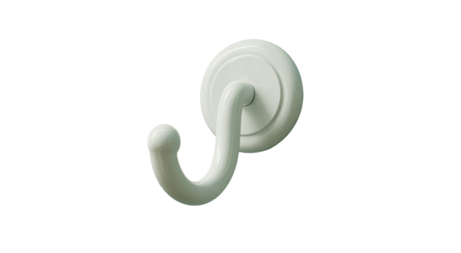 White wall hook, circular base