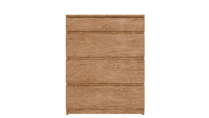 3D Render a wooden dresser with a drawer underneath it