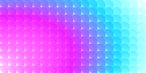 Chromatic square glass panel with prismatic refraction and fluted distortion. Blue violet light pattern with gradient glow. Perfect for abstract poster design or futuristic layout concepts.