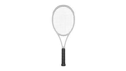 3D Render a tennis racket with a black handle