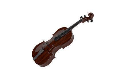 Fototapeta premium 3D Render a violin is shown on a white background