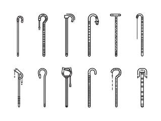 Walking Stick Line Art Classic Symbol Of Support