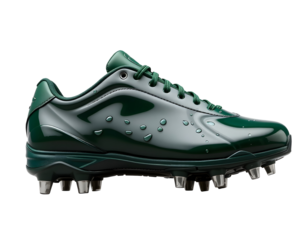 Emerald Green Baseball Cleats with Water Droplets