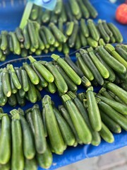 fresh zucchini on the market