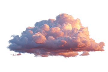 Massive cumulus cloud, rosy hues