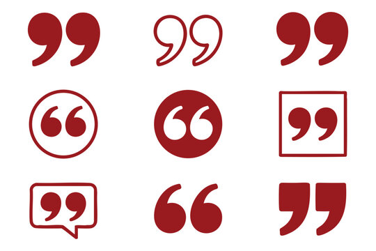 Red Quotation Marks A Collection of Graphic Design Elements for Citation and Text