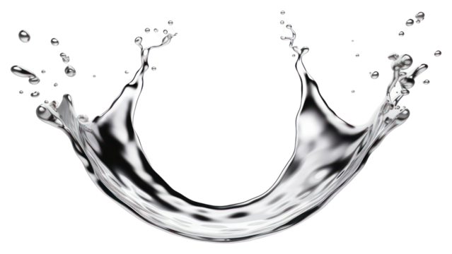 Chrome liquid splash effect background droplets water.