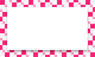 Pink checkered frame for placing text in the center.