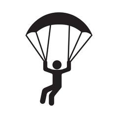 vector flat icon of a person parachuting
