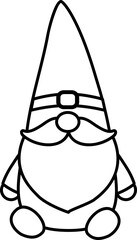 Winter Christmas gnome thick line icon.
Cute holiday gnome character outline Isolated.
Transparent background. SVG.