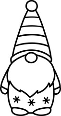 Winter Christmas gnome thick line icon.
Cute holiday gnome character outline Isolated.
Transparent background. SVG.