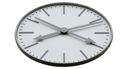 Isolated Minimalist Round Clock Face with Modern Design and No Numerals