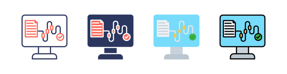 Process Multi Style Icon Set Vector 