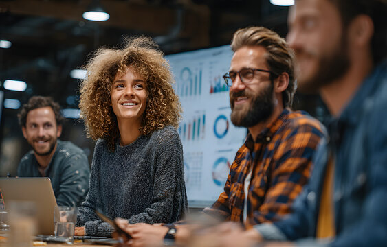 Business team collaboration discussing working analyzing with financial data and marketing growth report graph in team, presentation and digital tablet, laptop. - Powered by Adobe