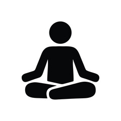 Simple Black Silhouette of a Meditating Person in Lotus Position Promoting Mindfulness and Inner Peace Through Meditation and Relaxation Techniques