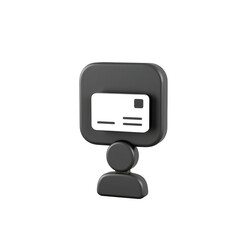 3D Credit Card Icon on Human Figure