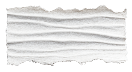 Ripped off white paper strip, creased texture