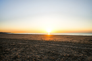 View of the beach and surrounding landscape on the coast near Calais.
